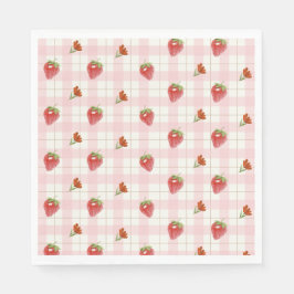 Servilleta De Papel Fiesta Gingham de Fresa Rosa