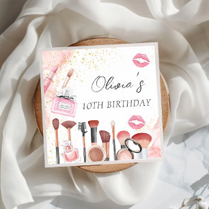 Servilleta De Papel Fiesta Glam Chica Makeup Napkins Cumpleaños