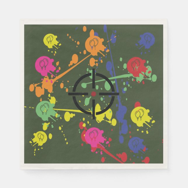 Servilleta De Papel Fiesta Green Paintball (Anverso)