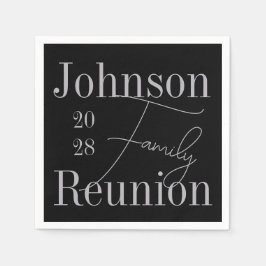 Servilleta De Papel Fiesta gris plateado negro de Reunión familiar mod