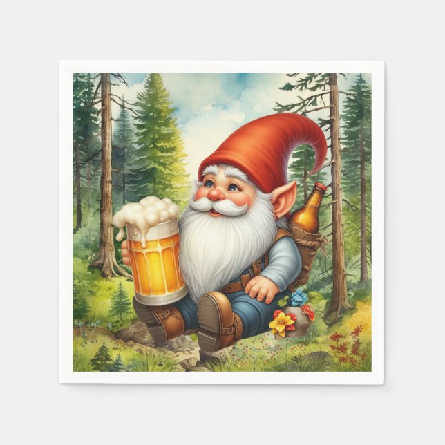 Servilleta De Papel fiesta Guay beer gnome (Anverso)
