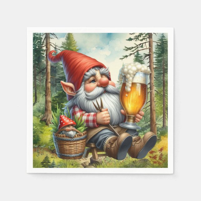 Servilleta De Papel fiesta Guay beer gnome (Anverso)