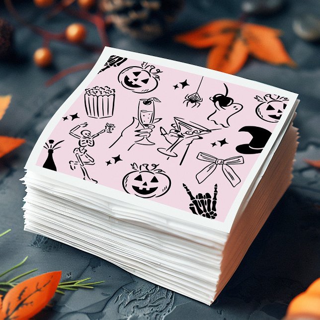 Servilleta De Papel Fiesta Halloween de Mano Rosa (Subido por el creador)