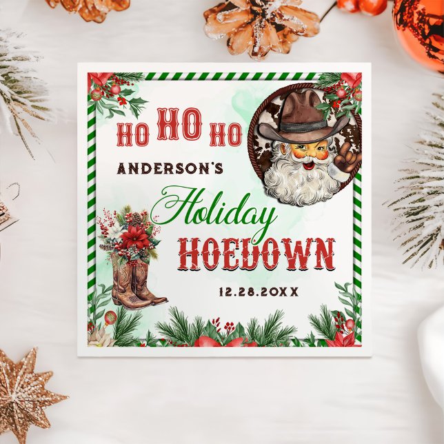 Servilleta De Papel Fiesta Hoedown de Cowboy Santa Navidades (Subido por el creador)