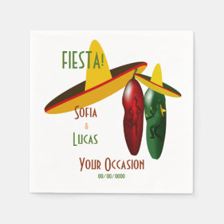 Servilleta De Papel Fiesta Hot Pepper Dance Pareja Cocktail Napkin