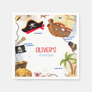 Servilleta De Papel Fiesta Infantil Pirata Ahoy Matey Cumpleaños Pir