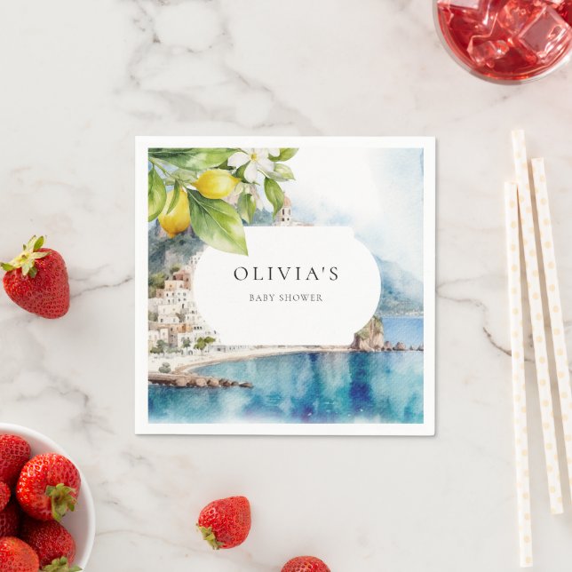 Servilleta De Papel Fiesta italiano limón mediterráneo de la costa de  (In situ)