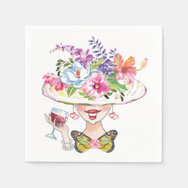 Servilleta De Papel Fiesta Jardín bonito Lady & Butfly Papel Napkin
