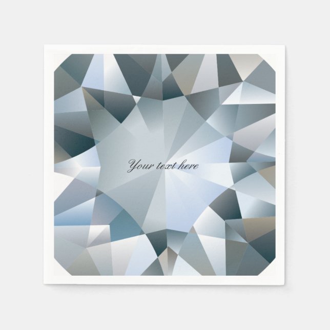 Servilleta De Papel Fiesta Jewelry Elegant Jewel de Diamond Bling (Anverso)