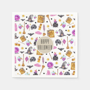 Servilleta De Papel Fiesta Kraft Mágica de Halloween Acuarela Capricho