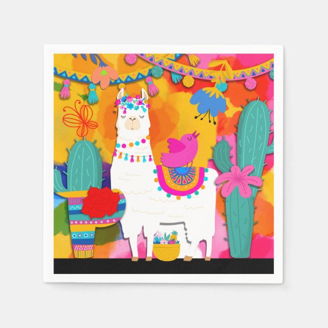Servilleta De Papel Fiesta Llama Cinco De Mayo (Anverso)