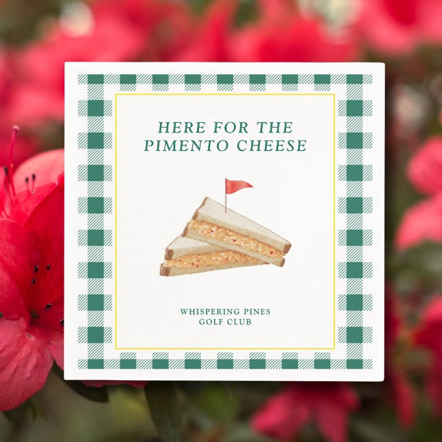 Servilleta De Papel Fiesta Maestros Tema Golf Queso Pimiento Verde (Customize with your group, club, or party date.)