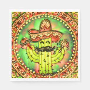 Servilleta De Papel Fiesta mexicana Cinco de Mayo Sombrero Gorra Verde