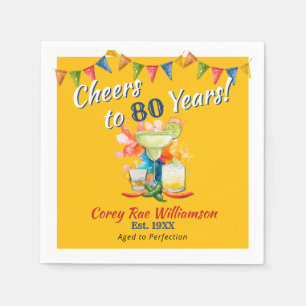 Servilleta De Papel Fiesta Mexicana Cumpleaños 80 Años Salud por 80 Añ