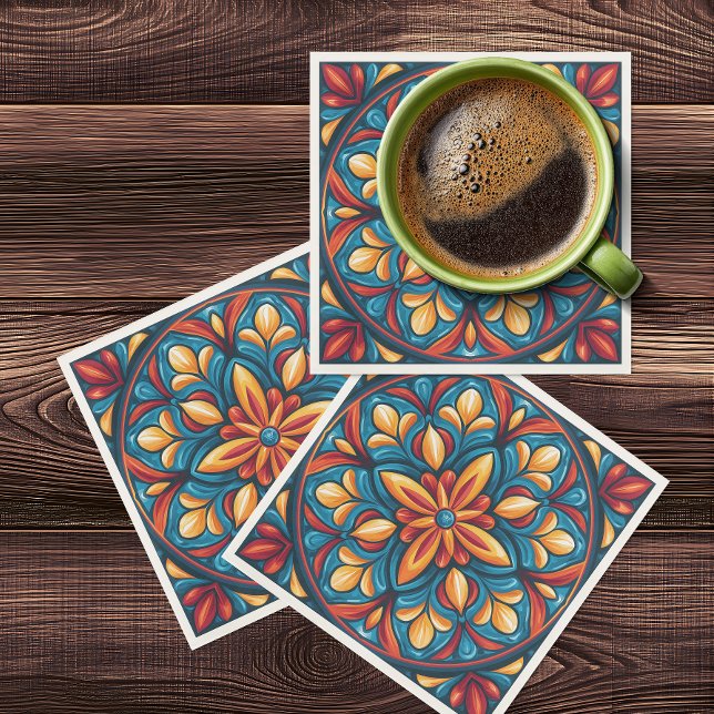 Servilleta De Papel Fiesta Mexicana Talavera Colorida (Subido por el creador)