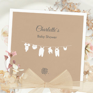 Servilleta De Papel Fiesta Minimalista de Bienvenida al Bebé Neutral e