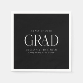 Servilleta De Papel Fiesta Minimalista de graduado personalizado de bl