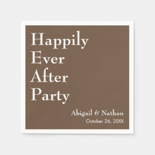 Servilleta De Papel Fiesta Minimalista de Mocha de Boda Felices para S