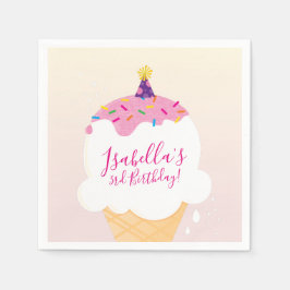 Servilleta De Papel FIESTA moderno lindo helado retro lindo color rosa