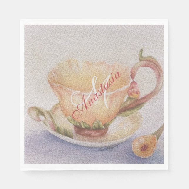 SERVILLETA DE PAPEL FIESTA MONOGRAM DE BUTTERCUP TEACUP (Anverso)