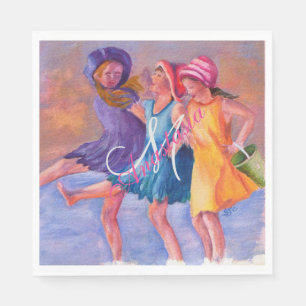 SERVILLETA DE PAPEL FIESTA MONOGRAM DE NOVIAS EN TIEMPO DE PLAYA