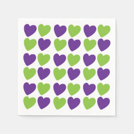Servilleta De Papel Fiesta Morple Green Love Hearts