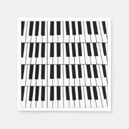 Servilleta De Papel Fiesta musical pianista de Black and White Piano K