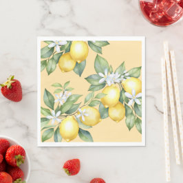 Servilleta De Papel Fiesta Napkins Cítricos de limón 1º cumpleaños.