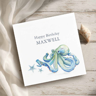 Servilleta De Papel Fiesta Napkins Kid's Birthday Cute Octopus
