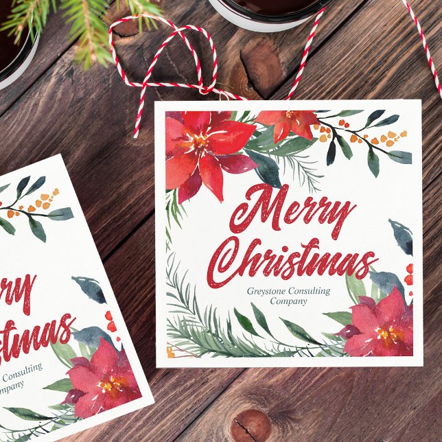 Servilleta De Papel Fiesta navideña de la compañía floral Poinsettia (Subido por el creador)