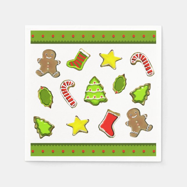 Servilleta De Papel Fiesta navideña de las cookies navidades (Anverso)