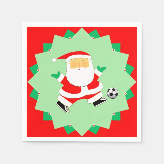 Servilleta De Papel Fiesta navideña de Navidades de fútbol (Anverso)