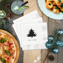 Servilleta De Papel Fiesta Navideña del Árbol de Navidad Negro