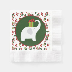 Servilleta De Papel Fiesta navideña festiva del elefante blanco