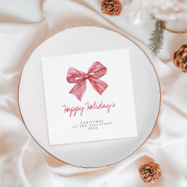 Servilleta De Papel Fiesta navideña personalizada con banda de caramel