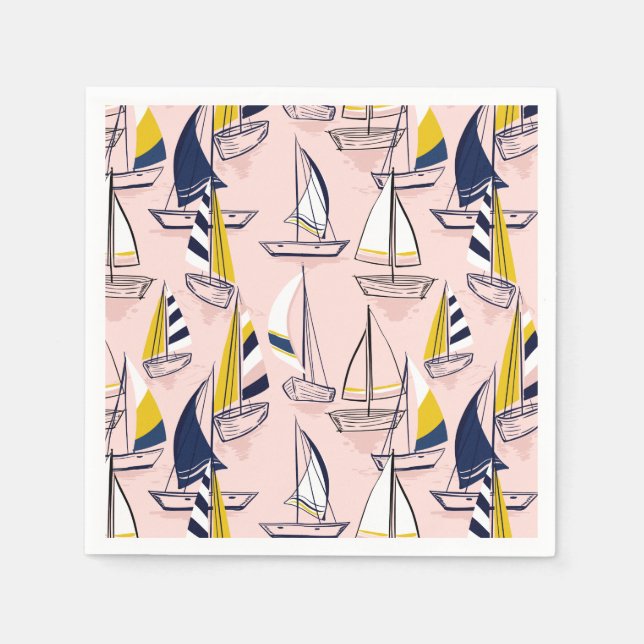 Servilleta De Papel Fiesta Navy Blue Sailboat (Anverso)