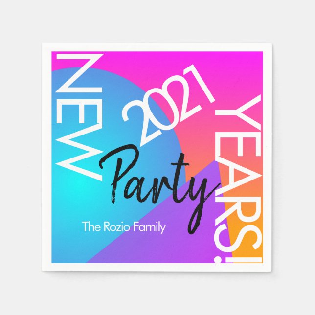 Servilleta De Papel fiesta Neon Typography Company 2021 (Anverso)