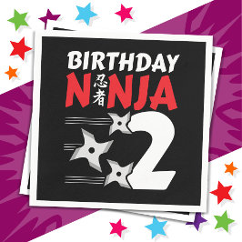 Servilleta De Papel fiesta Ninja de 2 años de edad celebra segundo ani