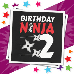 Servilleta De Papel fiesta Ninja de 2 años de edad celebra segundo ani