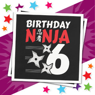 Servilleta De Papel fiesta Ninja de 6 años de edad tiene niños 6 años