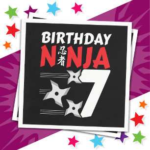 Servilleta De Papel fiesta Ninja de 7 años de edad tira a los niños de