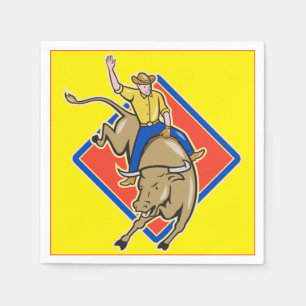 Servilleta De Papel Fiesta occidental Bull Rider Cowboy
