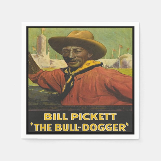 Servilleta De Papel Fiesta occidental Napkins Black Cowboy (Anverso)