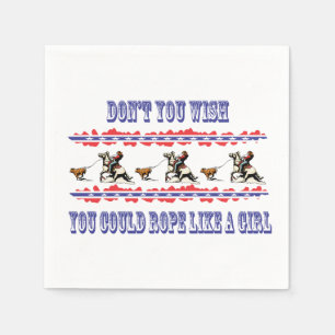 Servilleta De Papel Fiesta occidental Napkins Rodeo Cowgirl Calf Ropin