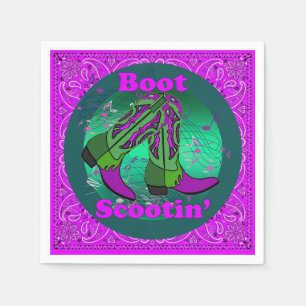Servilleta De Papel Fiesta occidental: Scootin, baile morado