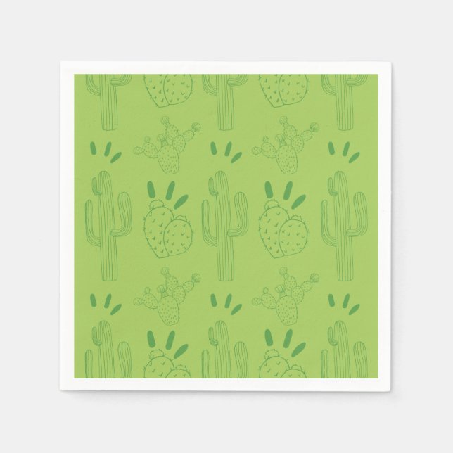 Servilleta De Papel Fiesta Papel Napkin Cactus Floral Mexicano (Anverso)