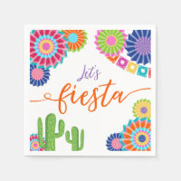 Fiesta Papel Napkin Cactus Floral Mexicano