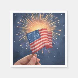 Servilleta De Papel Fiesta Patriótica de la Bandera Americana