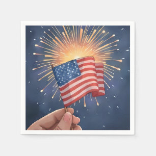 Servilleta De Papel Fiesta Patriótica de la Bandera Americana