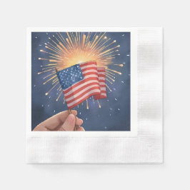 Servilleta De Papel Fiesta Patriótica de la Bandera Americana